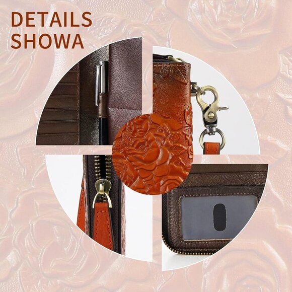 Women’s RFID Blocking Wallet Leather Large Capacity Credit Card Phone Clutch Wit - Picture 4 of 7